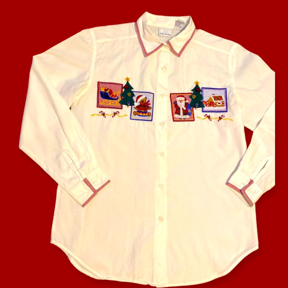 Bobbie Brooks vintage Xmas button shirt
